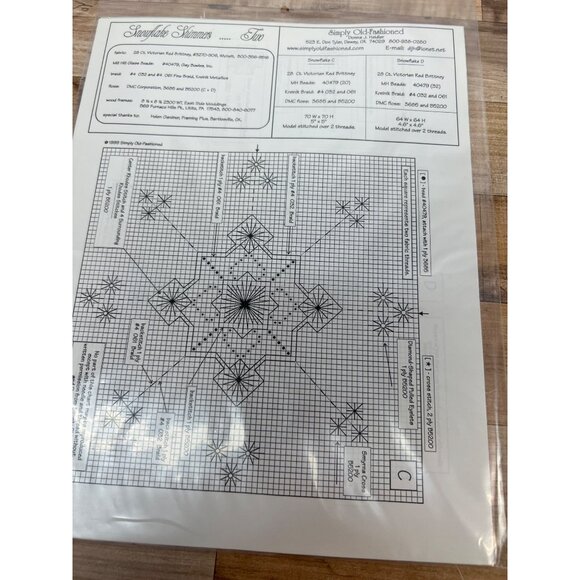 RARE Snowflake Shimmers Stitching Pattern By Simply Old-Fashioned - Picture 3 of 3